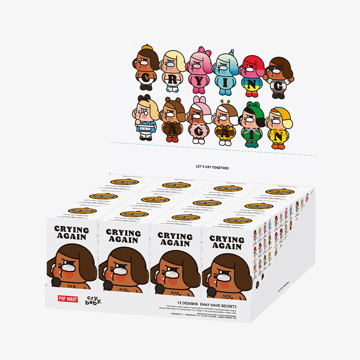 POP MART CRYBABY Crying Again Series Figures Blind Box Whole Set 12 Boxes